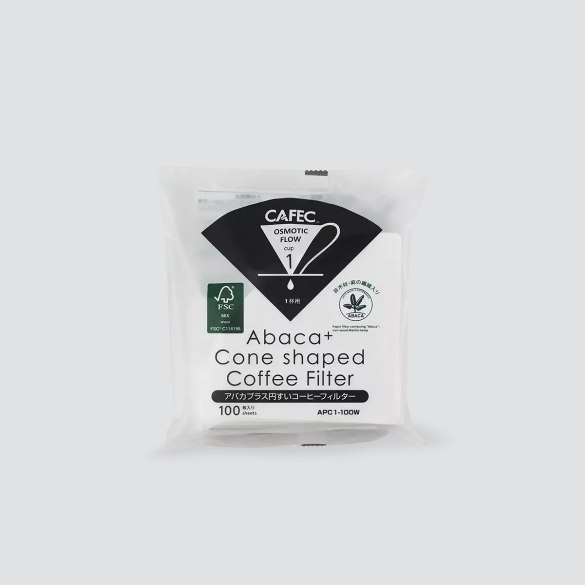 CAFEC Abaca+ Cone shaped Coffee Filter - 100PCS