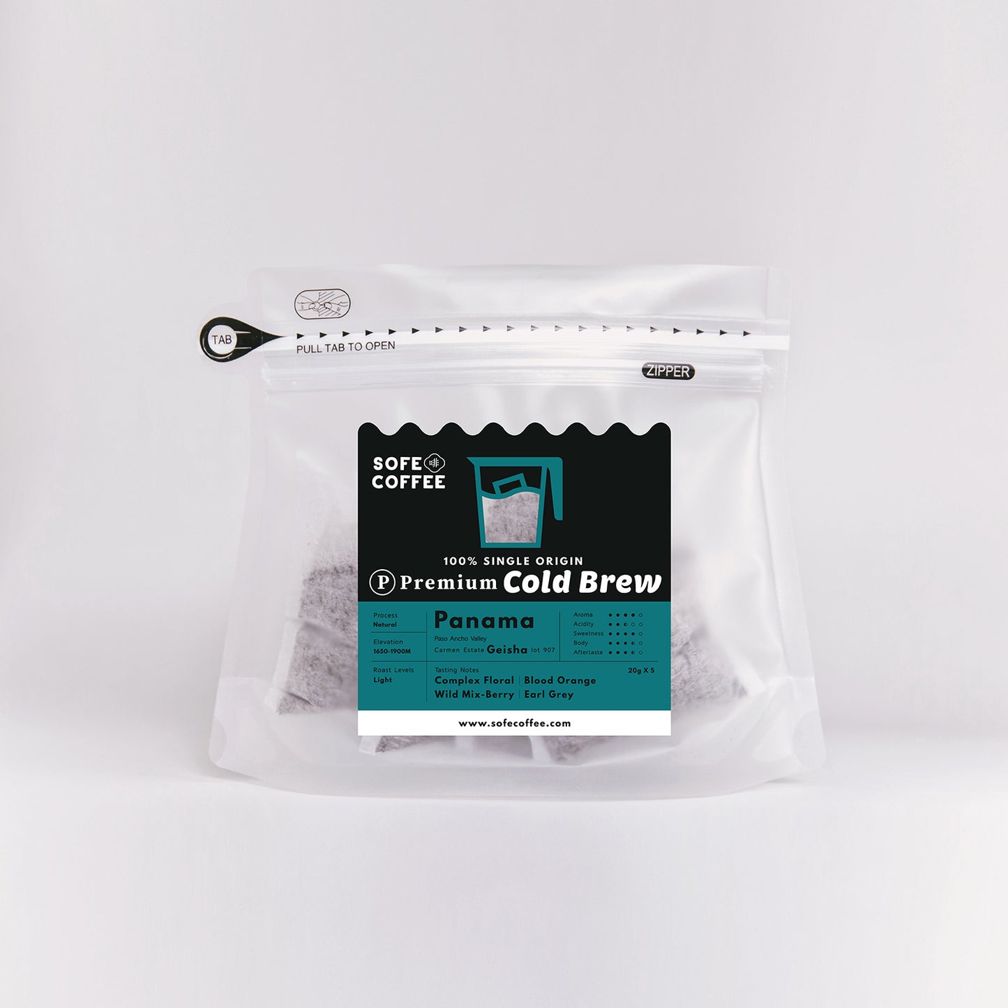 Ⓟ 𝐏𝐫𝐞𝐦𝐢𝐮𝐦 Cold Brew Coffee Bags - Panama (Geisha)